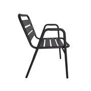 This is a product image of Kochi Outdoor 2 Chairs & Bistro Table Set in Black. It can be used as an Outdoor Furniture.