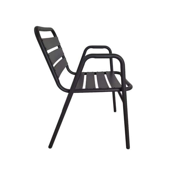 This is a product image of Kochi Outdoor 2 Chairs & Bistro Table Set in Black. It can be used as an Outdoor Furniture.