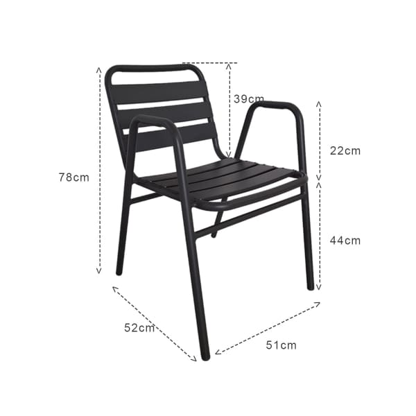 This is a product image of Kochi Outdoor 2 Chairs & Bistro Table Set in Black. It can be used as an Outdoor Furniture.