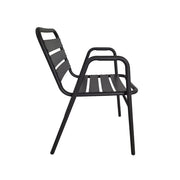 This is a product image of Kochi Outdoor 2 Chairs & Coffee Table Set in Black. It can be used as an Outdoor Furniture.