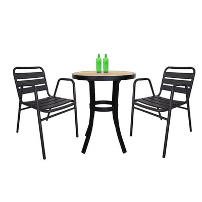 This is a product image of Kochi Outdoor 2 Chairs & Wooden Bistro Table Set (SALE). It can be used as an Outdoor Furniture.