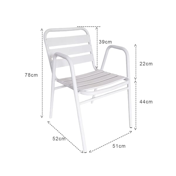 This is a product image of Kochi Outdoor 2 Chairs & Bistro Table Set in White. It can be used as an Outdoor Furniture.