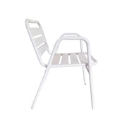 This is a product image of Kochi Outdoor 2 Chairs & Bistro Table Set in White. It can be used as an Outdoor Furniture.