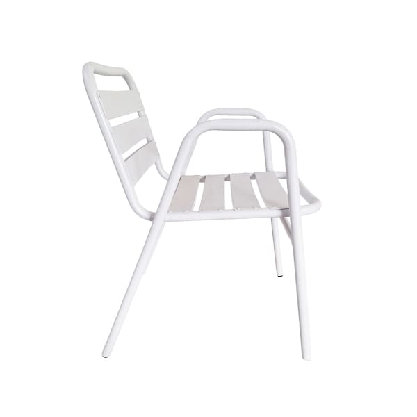 This is a product image of Kochi Outdoor 2 Chairs & Bistro Table Set in White. It can be used as an Outdoor Furniture.