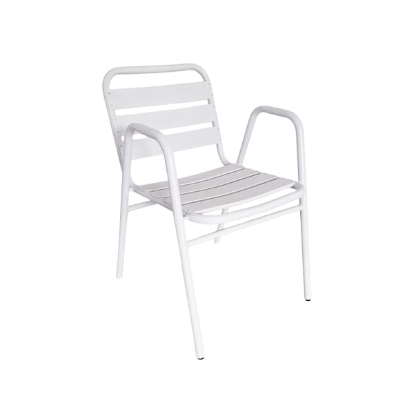 This is a product image of Kochi Outdoor 2 Chairs & Bistro Table Set in White. It can be used as an Outdoor Furniture.