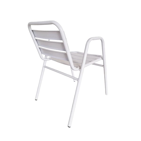 This is a product image of Kochi Outdoor 2 Chairs & Bistro Table Set in White. It can be used as an Outdoor Furniture.